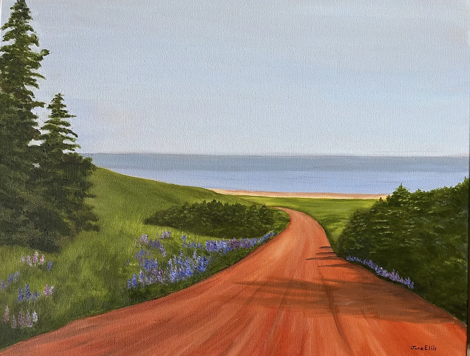 Where the Red Road Leads by PEI artist June Ellis